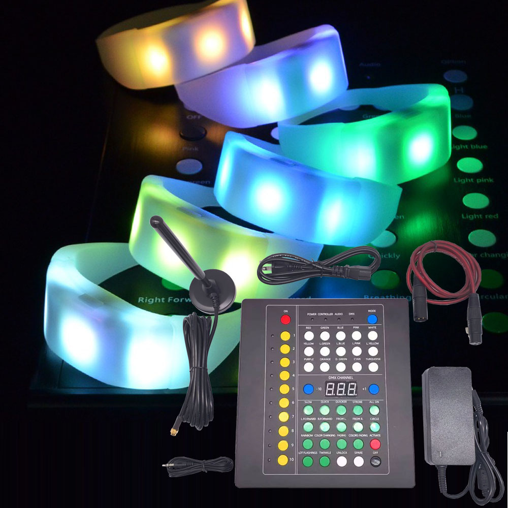 Event Party Dj - DMX Fonksiyonlu LED Silikon TPU Bileklikler,