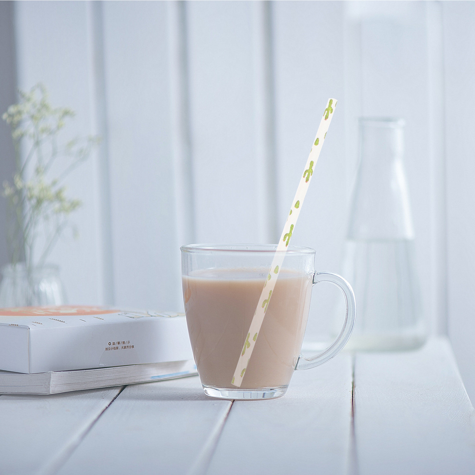 Paper Straw Color - 100 Adet Renkli, Tek Kullanımlık Kağıt
