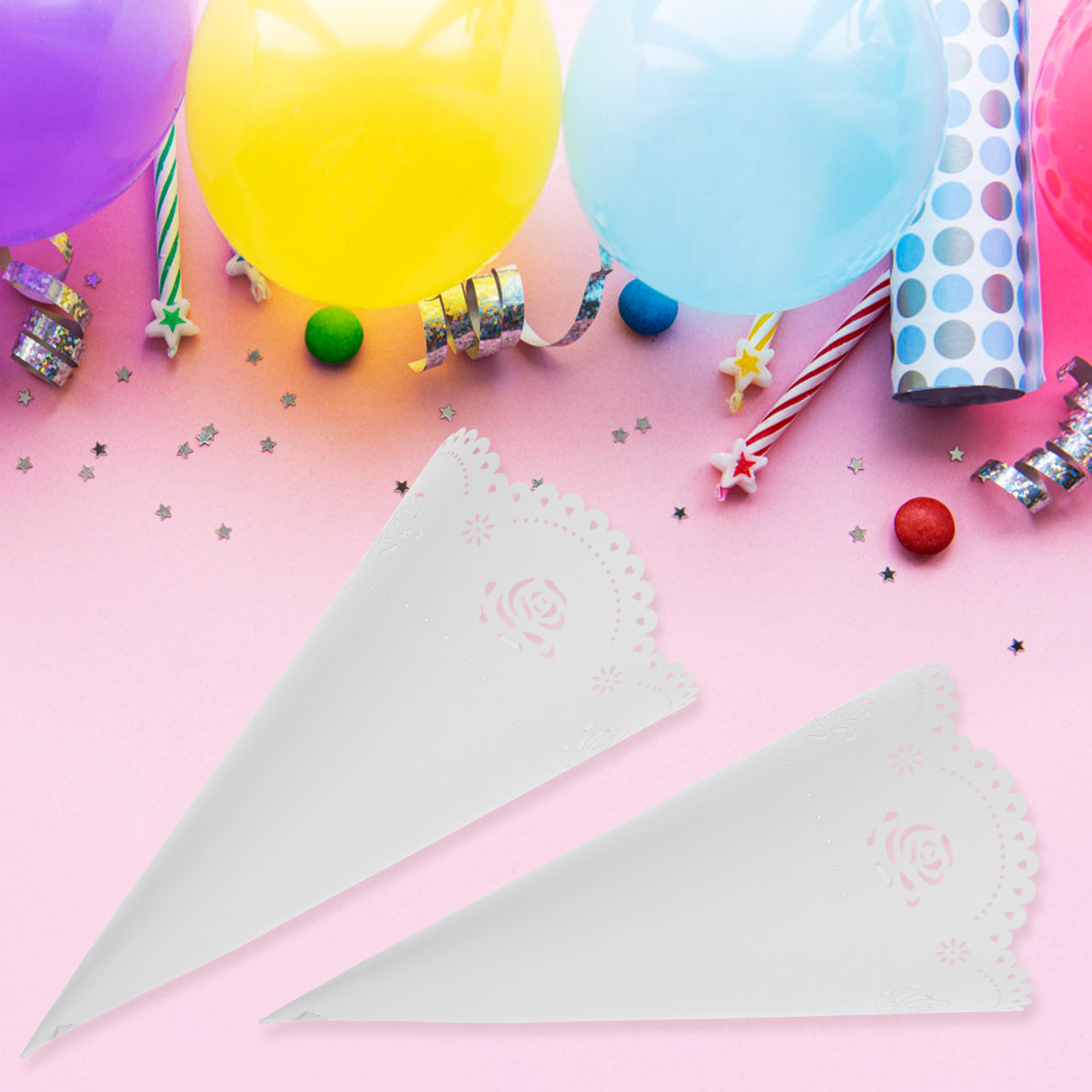 Papercraft Supply Confetti - 20 Adet Kağıt Konfeti Konileri, Düğün