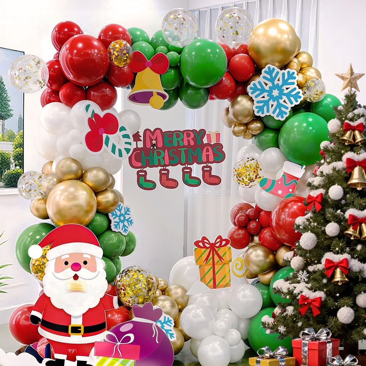 Kırmızı Beyaz Yeşil ve Altın B - Balloon Arch Kit incelemesi ve fiyatı