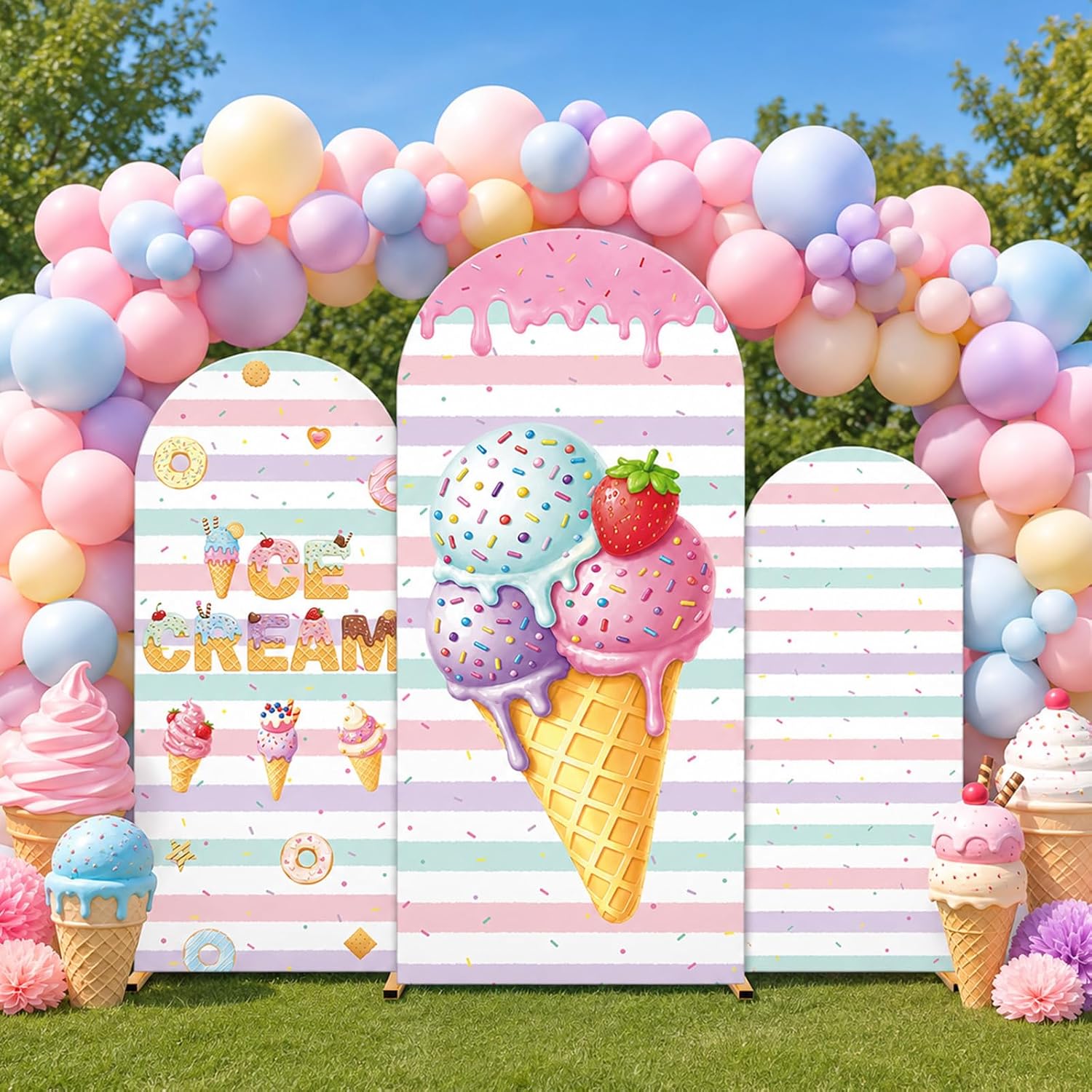 Özel Tasarım, İki Yüzlü, Çizgi - Dessert Table Backdrop incelemesi ve fiyatı