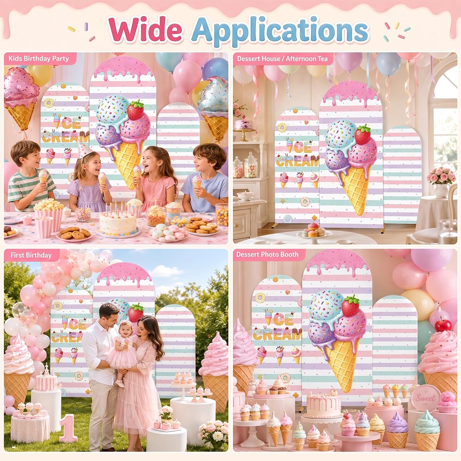 Özel Tasarım, İki Yüzlü, Çizgi - Dessert Table Backdrop incelemesi ve fiyatı